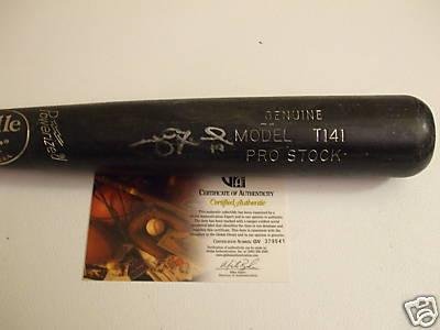 Steve Lerud Pittsburgh Pirates Rookie Signed Bat GAI - Autographed MLB Bats
