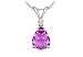 Diamond and Amethyst Solitaire Pendant : 14K White title=