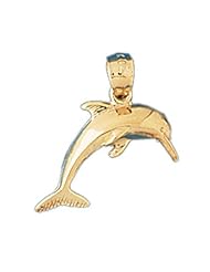 Dazzlers Solid 14 karats gold Dolphin Charm Pendant Available in three colors from jewelsberry (weights: 1.2 grams only)