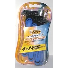 Buy Bic Mens Triple Blade Shaver with Pivoting Head, Aloe and Vitamin E, Soft Grip, 6 Count (Pack of 2)... by BIC
