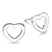 Bling Jewelry Sterling Silver Open Heart Stud Earrings