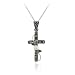 Stunning Floral Sterling Silver Cross simulated Pearl & Marcasite Pendant