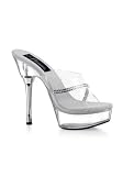 5.5 Inch Clear Stiletto Heel Women's Size Shoe With Rhinestone Band