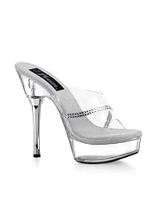 5.5 Inch Clear Stiletto Heel Women'S Size Shoe With Rhinestone Band
