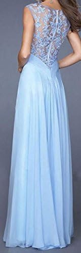 FsJoy Women's Lace Chiffon Sleeveless Elegant Long Bridesmaid Dress
