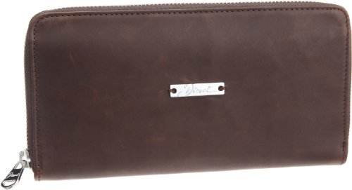 Diesel Women’s Granato F&B Leather Zip Around Purse Brown/Purple