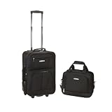 Rockland 2 Piece Upright Carry-on & Tote Luggage Set – Black – Luggage Spinner Sets. Picture