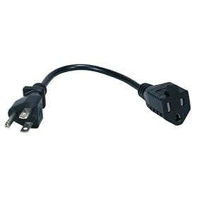 QVS PP-ADPT Powercord Power Extension Cable ? 1 Foot by 