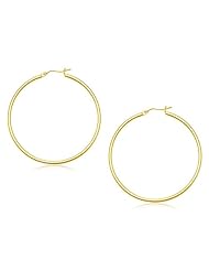 14K Yellow Gold Polished Hoop Earrings (45 mm)
