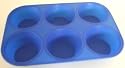 6 Jumbo Cup Silicone Muffin Tray Blue FREE POSTAGE