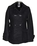 New Womens Black Wool Mix Coat