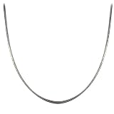 Sterling Silver 2mm Italian Round Omega Chain Necklace, 18
