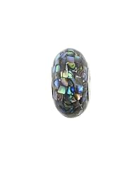 Frolic Sterling Silver Abalone Mosaic Roundel Charm