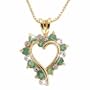 18K Gold over Sterling Silver Genuine Emerald and Diamond Accent Open Heart Pendant