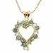 24k over Sterling Silver Genuine Emerald and Genuine Diamond Accent Open Heart Pendant