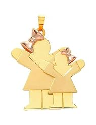 14K Two Tone Gold The Kids Sisters Charm Jewelry