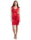 Jax Womens Satin Drape Front Dress