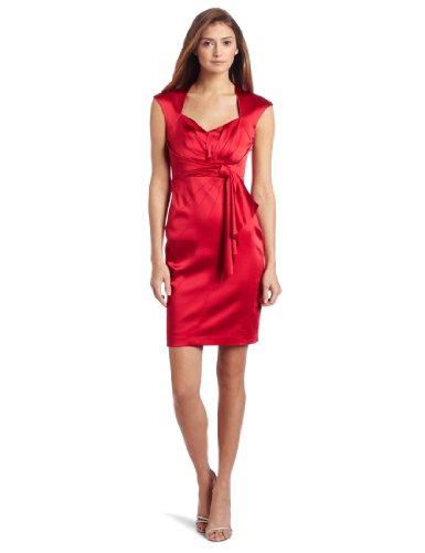 Jax Women's Satin Drape Front Dress