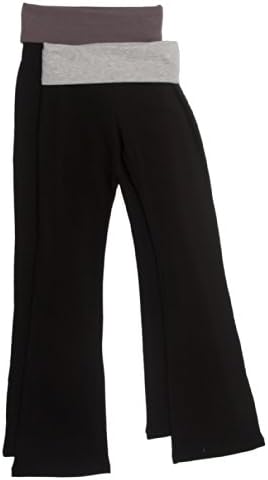 2 Pack Popular Basic Women's Fold Down Yoga Pants Small Charcoal, H Gray