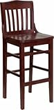 Flash Furniture XU-DG-W0006BAR-MAH-GG Hercules Mahogany School House Back W ....
