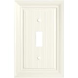 Brainerd 126358 Beadboard Single Toggle Switch Wall Plate / Switch Plate / Cover, Cream