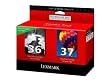 Lexmark No 36 Black & No 37 Color Combo Pack, Return Program Print Cartridges
