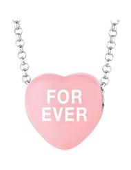 Sweethearts Enamel "Forever" Heart on 16" Necklace Pendant with Gift Box