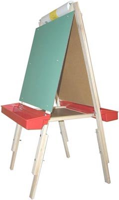 Childrens Toyshop  Toys : Beka Adjustable Double Sided Paper Holder Easel with Paper Cutter - Wood Trays