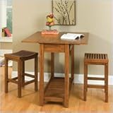 Expandable Dining Table with 2 Stools