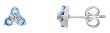 9CT WHITE GOLD BLUE TOPAZ AND DIAMOND EARRINGS