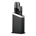 Premier Housewares 5-Piece Knife Set in Black Wood and Stainless Steel Block with Bakelite Handles