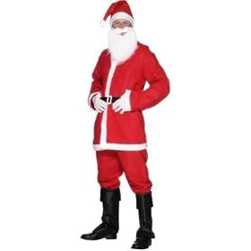 SMIFFYS COSTUMES, FATHER CHRISTMAS 5 PIECE COSTUME, SANTA FANCY DRESS CLAUS SIZE MEDIUM 40 INCH CHEST