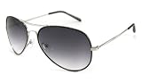 UrbanSpecs Sunglasses - Classics - Funky Aviator / Frame: White Lens: Silver Mirror