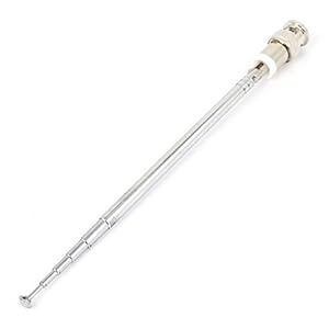 BNC Male Plug Adjustable Angle Telescopic Antenna Aerial Silver Tone