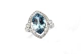 Sterling Silver Fancy Marquis Cut Aqua Cubic Zirconia Ring by Crislu