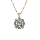 31M 8OI69xL. SL160  18k Yellow Gold Plated Sterling Silver Sky Blue Topaz and Diamond Accent Pendant Necklace, 18