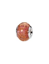 Sterling Silver Pink/Gold Italian Murano Glass Charm