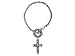 .64CTW MULTI GEM STERLING SILVER 18KT OVER STERLING SILVER CROSS CHARM BRACELET