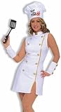 Sexy Adult Womens Costumes Top Iron Chef Cook Culinary White Dress Costume Theme Party Outfit