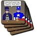 Search : Super Hero Parody with Batman and Captain America at the bar - Set Of 4 Ceramic Tile Coasters