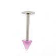 STAINLESS STEEL LABRET LIGHT PURPLE Gauge: 16, Ball Size: 4mm, Length: 10mm Sold as a Pair