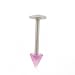 STAINLESS STEEL LABRET LIGHT PURPLE Gauge: 16, Ball Size: 4mm, Length: 10mm Sold as a Pair