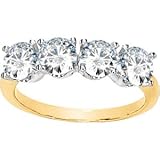 14K Two Tone Gold Created Moissanite Anniversary Band Ring