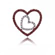 Ruby and Diamond Heart Pendant in 14 Karat White Gold