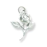 Sterling Silver Rose Pendant with 20 inch Sterling Silver Chain