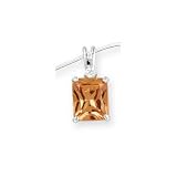 .925 Silver & Champagne Colored & Colorless CZ Pendant