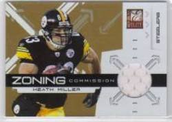 2010 Donruss Elite Zoning Commission Jerseys #6 Heath Miller - Pittsburgh Steelers ( Piece of Authentic Jersey - Serial #d to 299) (Football Cards)
