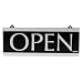 U.S. Stamp & Sign HeadLine Century Series 5x13 Inch Double Sided Open/Closed Sign, Black and Silver, 4246