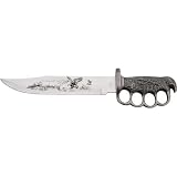 Lone Wolf Skinner Hunting Knife with Plain-Edged Blade (Orange, 7.97-Inch)