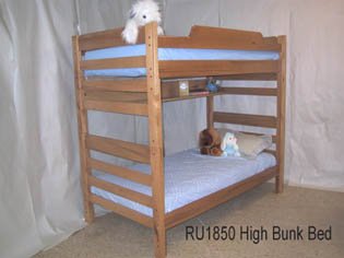 High Height TwinTwin Bunk Bed-Honey
